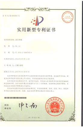 Patent Certificate for Coated Backup